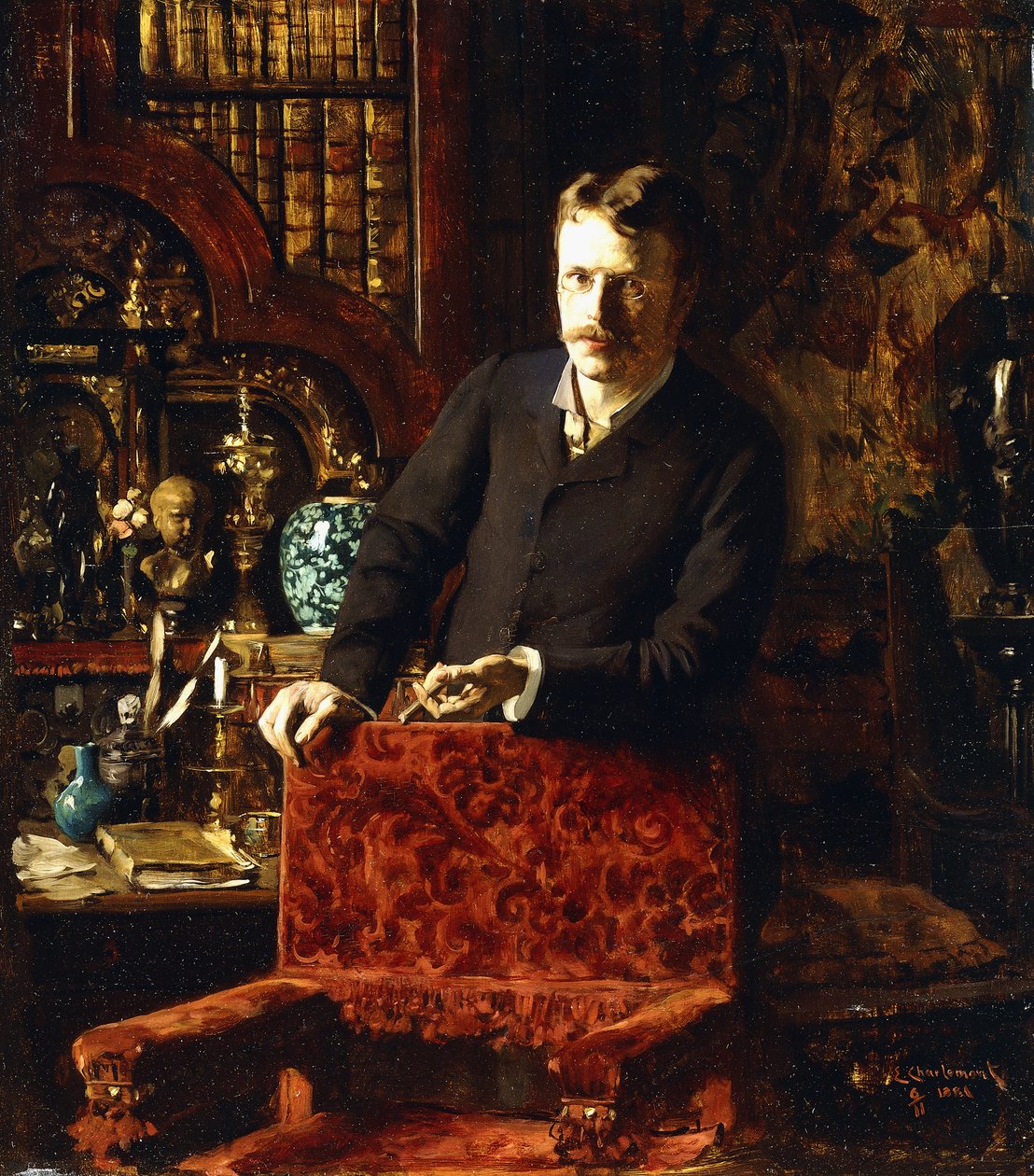 Un caballero en un interior, 1881 de Joseph Gabriel Aubrun