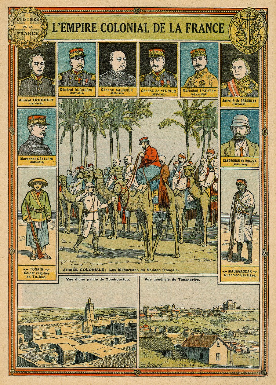 El imperio colonial francés, finales del siglo XIX - principios del XX (litografía en color) de Joseph Girard