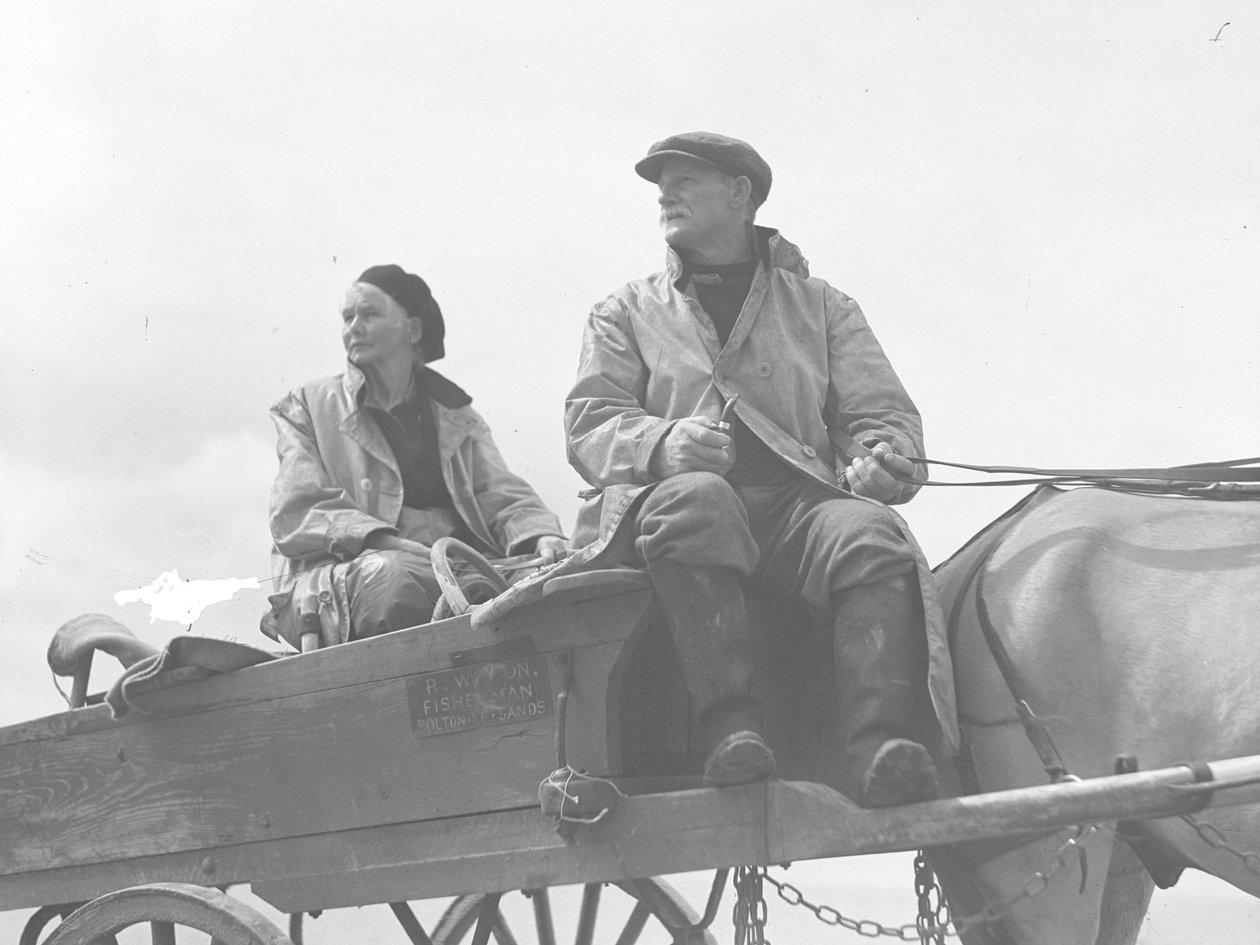 Marido y mujer sentados en un carro de gallos de Joseph Hardman