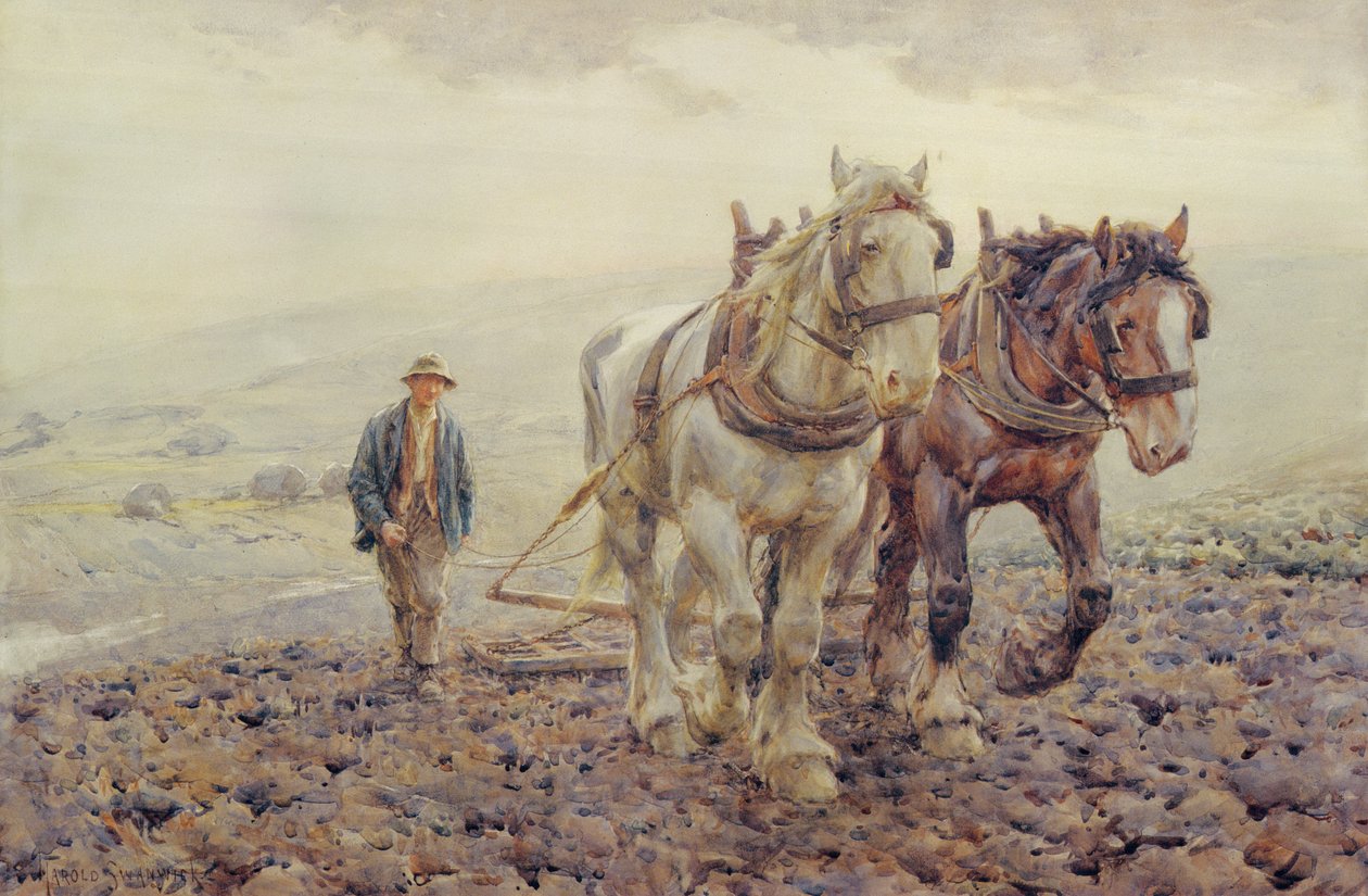 Arando en los South Downs cerca de Willmington, Sussex de Joseph Harold Swanwick