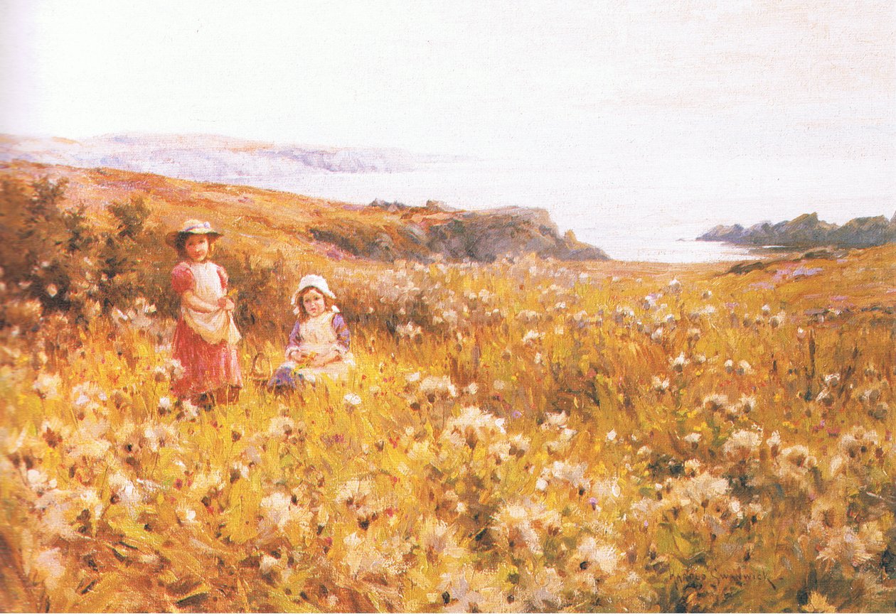 Recogiendo ranúnculos, de fuente de revista o libro desconocido de Joseph Harold Swanwick