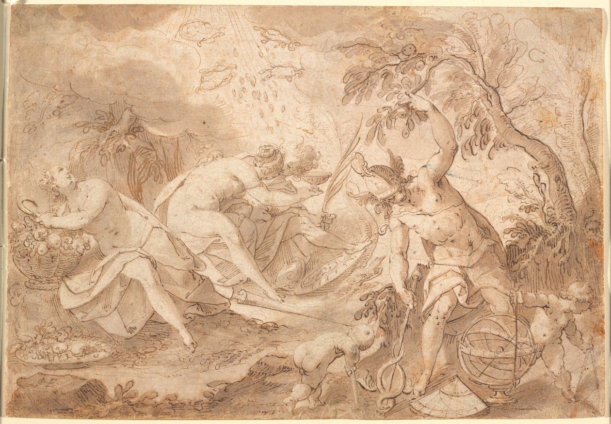 Diferentes dioses y diosas: Ceres, Venus, Marte y Mercurio de Joseph Heintz d.Æ.