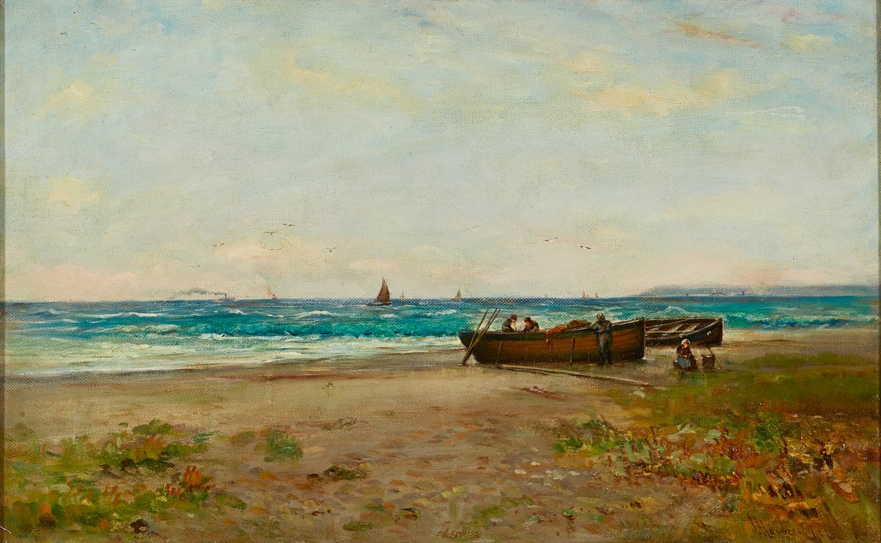 Cuidando los botes, costa de Ayrshire de Joseph Henderson