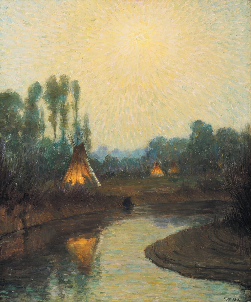 Luz de luna temprana, Reserva Crow de Joseph Henry Sharp