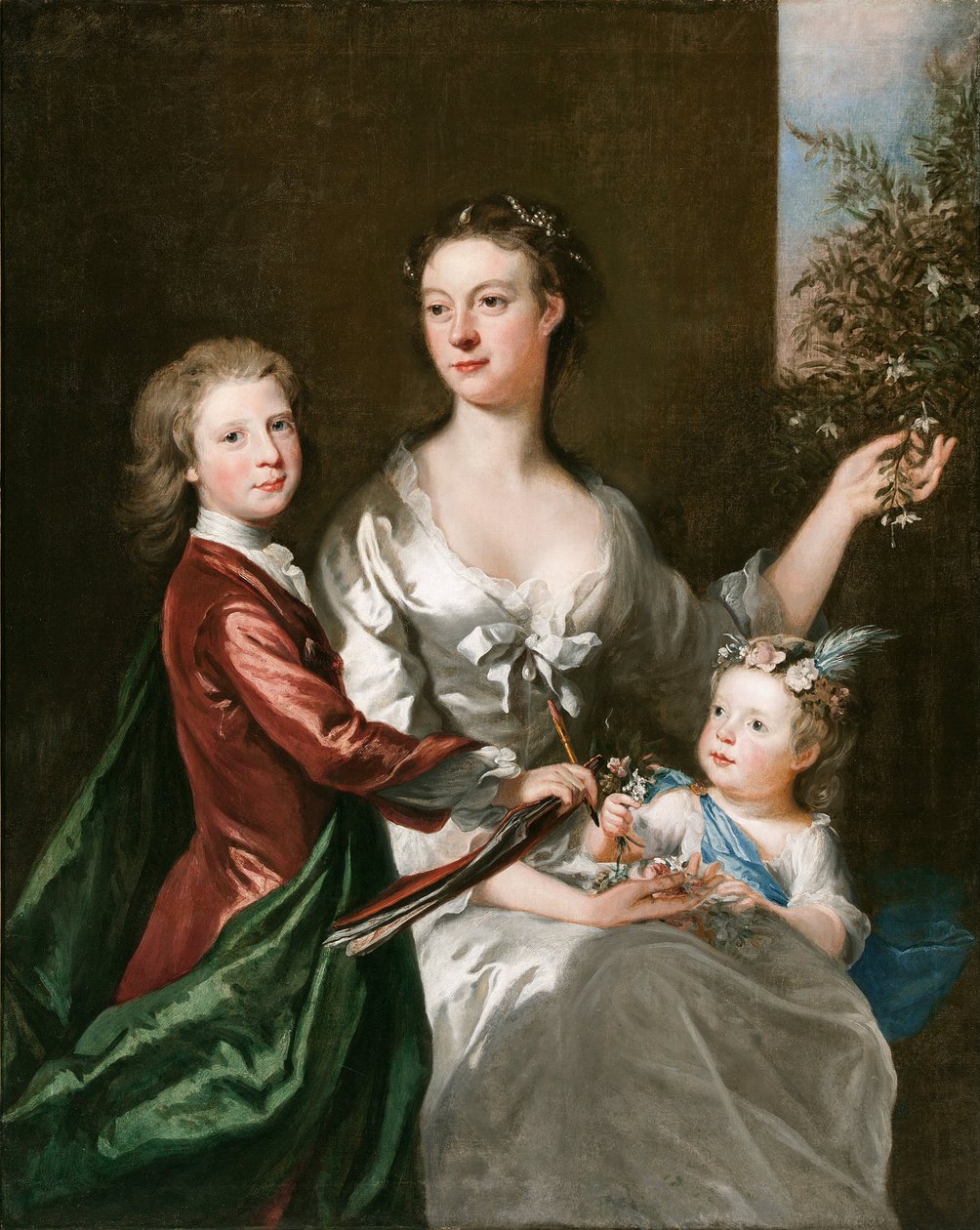 La esposa del artista, Susanna, su hijo Anthony y su hija Susanna de Joseph Highmore