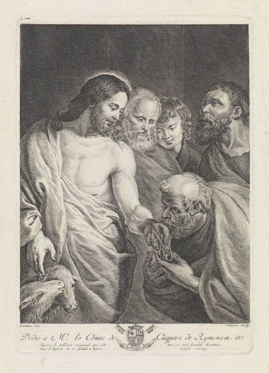 Pedro recibe las llaves de Cristo de Joseph Hunin