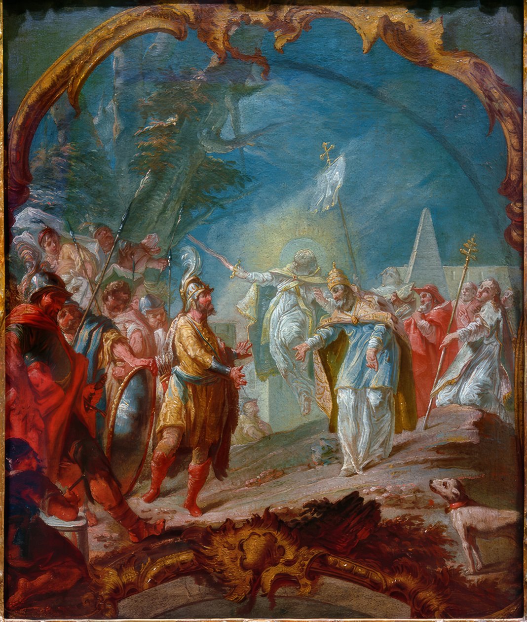 Atila ante el Papa León I de Joseph Ignaz Appiani