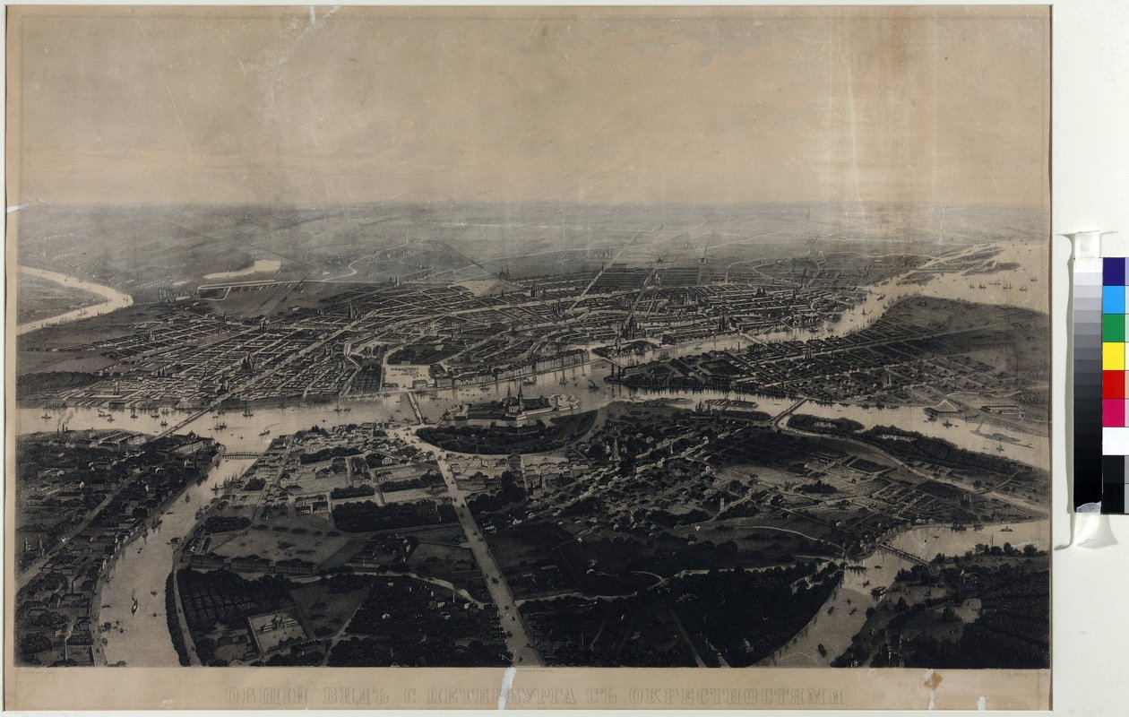 Panorama de San Petersburgo y sus alrededores desde una vista de pájaro de Joseph Jossifovich Charlemagne