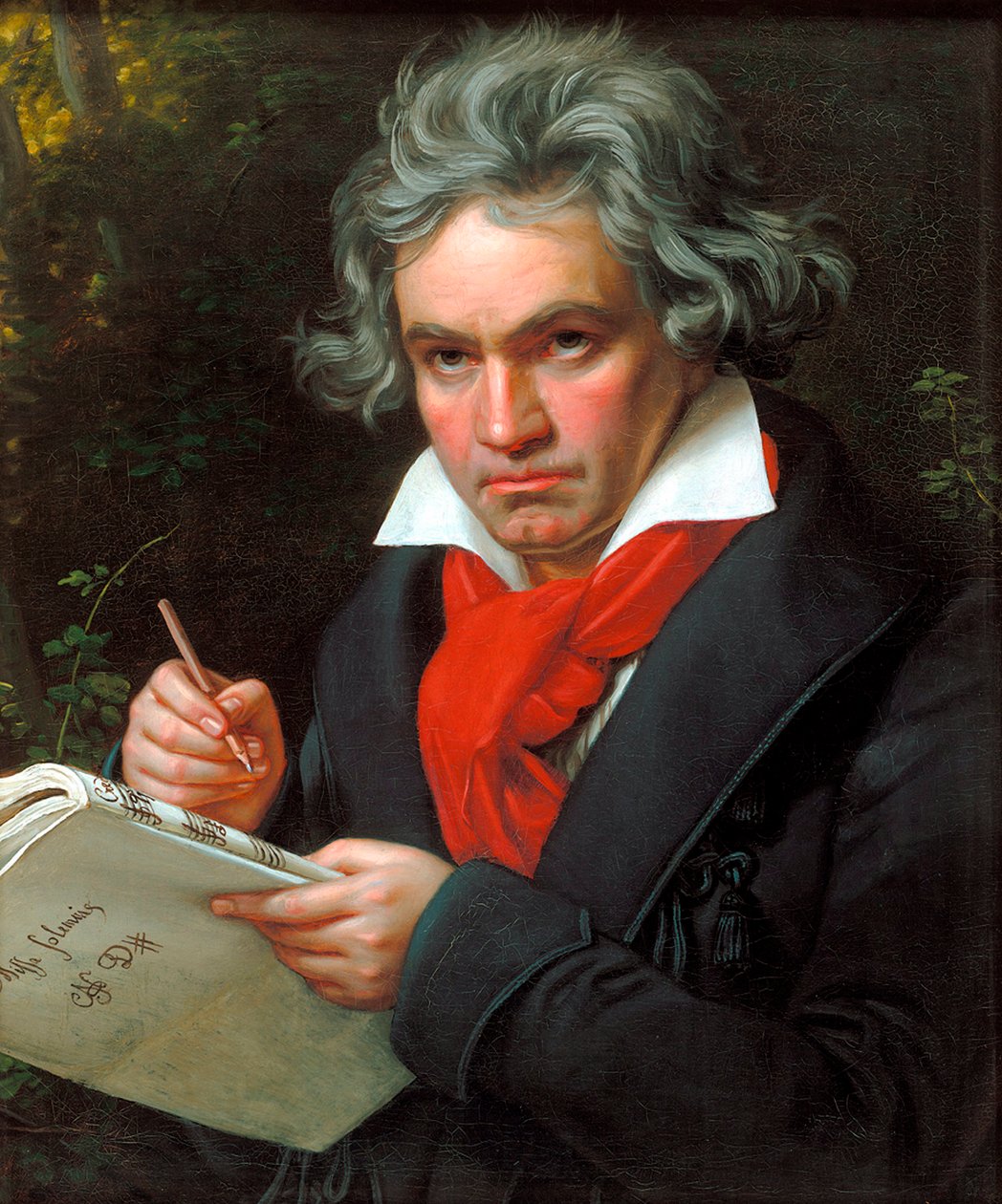 Retrato de Ludwig van Beethoven componiendo la Missa Solemnis, 1820 de Joseph Carl Stieler