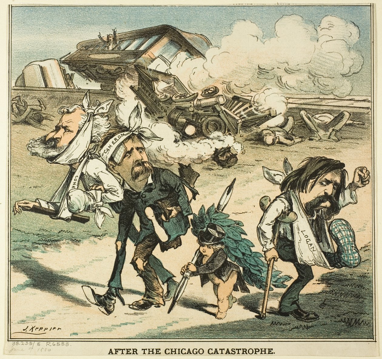 Tras la catástrofe de Chicago, de Puck de Joseph Keppler
