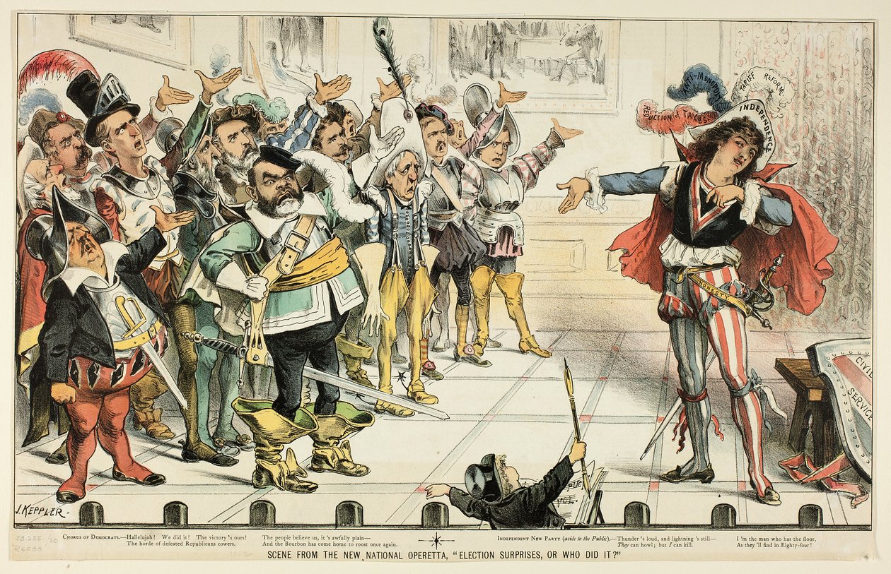 Escena de la Nueva Opereta Nacional, de Puck de Joseph Keppler