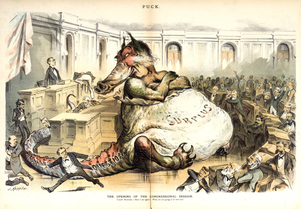 La apertura de la sesión del congreso, 1887 de Joseph Keppler