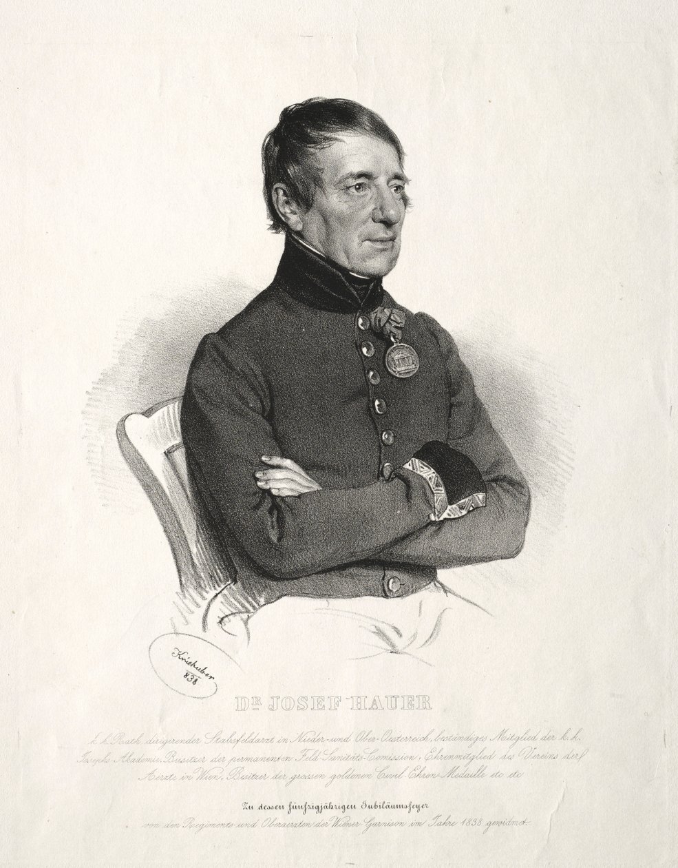 Retrato del Dr. Jospeh Hauer de Joseph Kriehuber