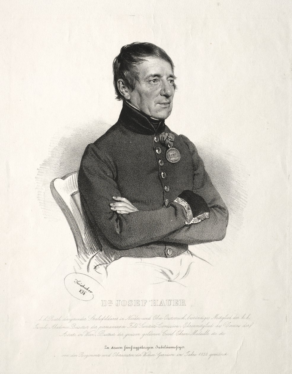 Retrato del Dr. Jospeh Hauer de Joseph Kriehuber
