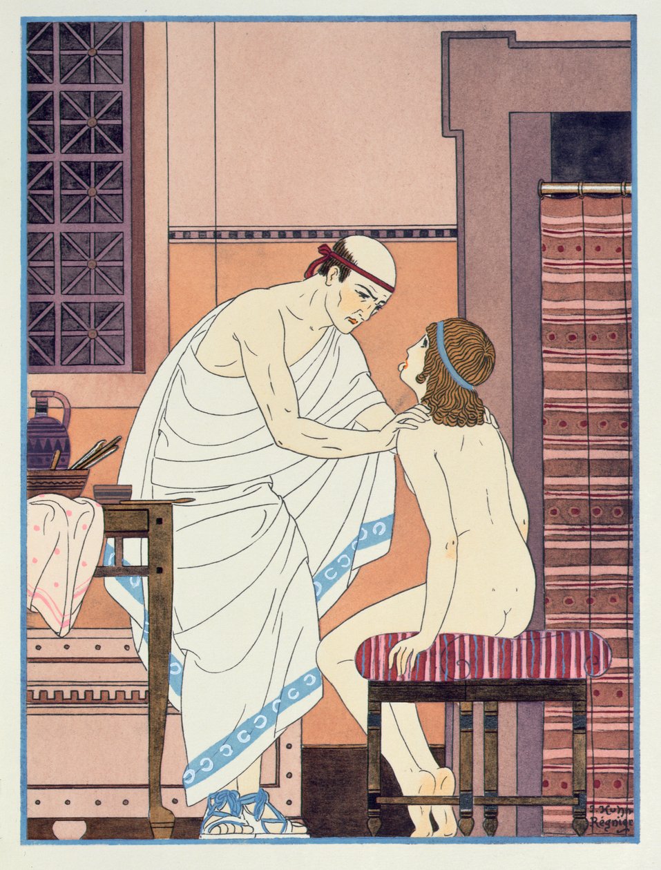 Examen de garganta, ilustración de 