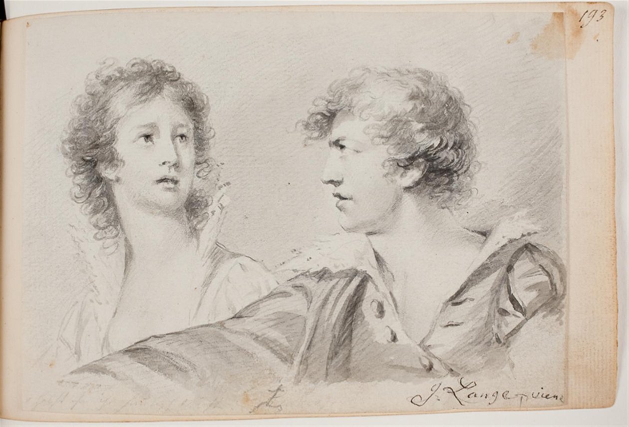 Retrato de una mujer y un hombre (¿Ofelia y autorretrato como Hamlet?) de Joseph Lange