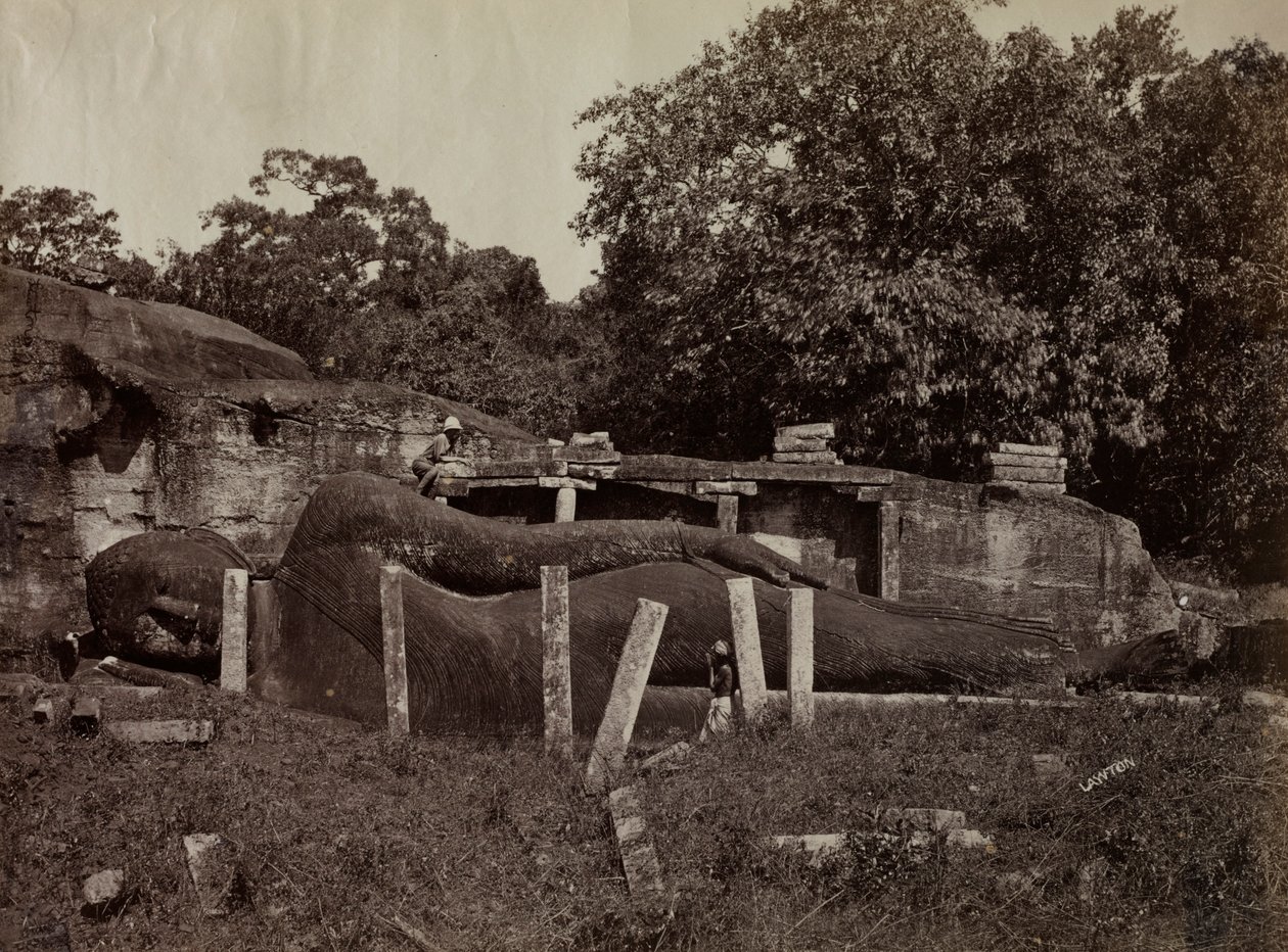 El Paranirvana de Buda, Gal Vihara, Polonnaruva, Ceilán, 1870-1871 de Joseph Lawton