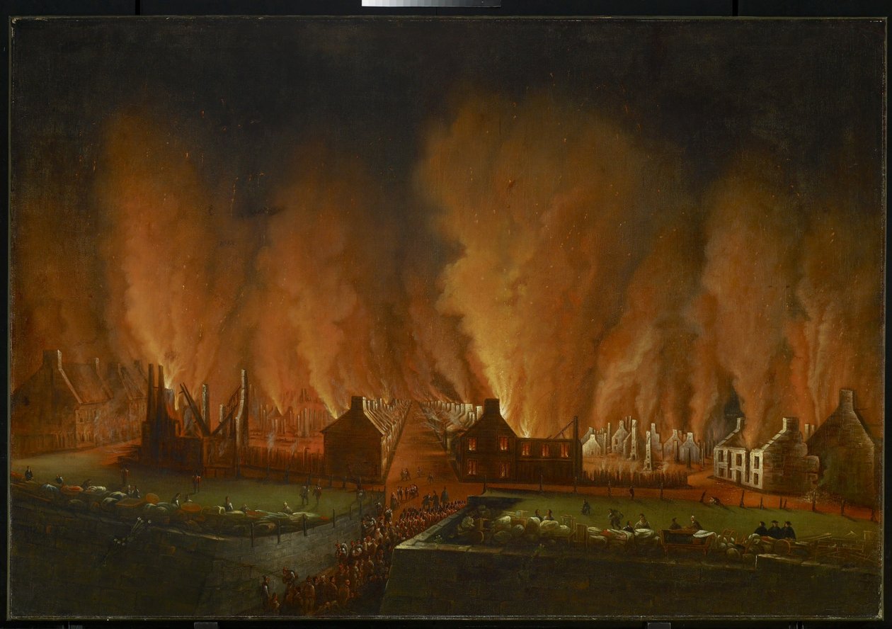 El Incendio en el Barrio Saint-Jean, Visto Hacia el Oeste de Joseph Légaré