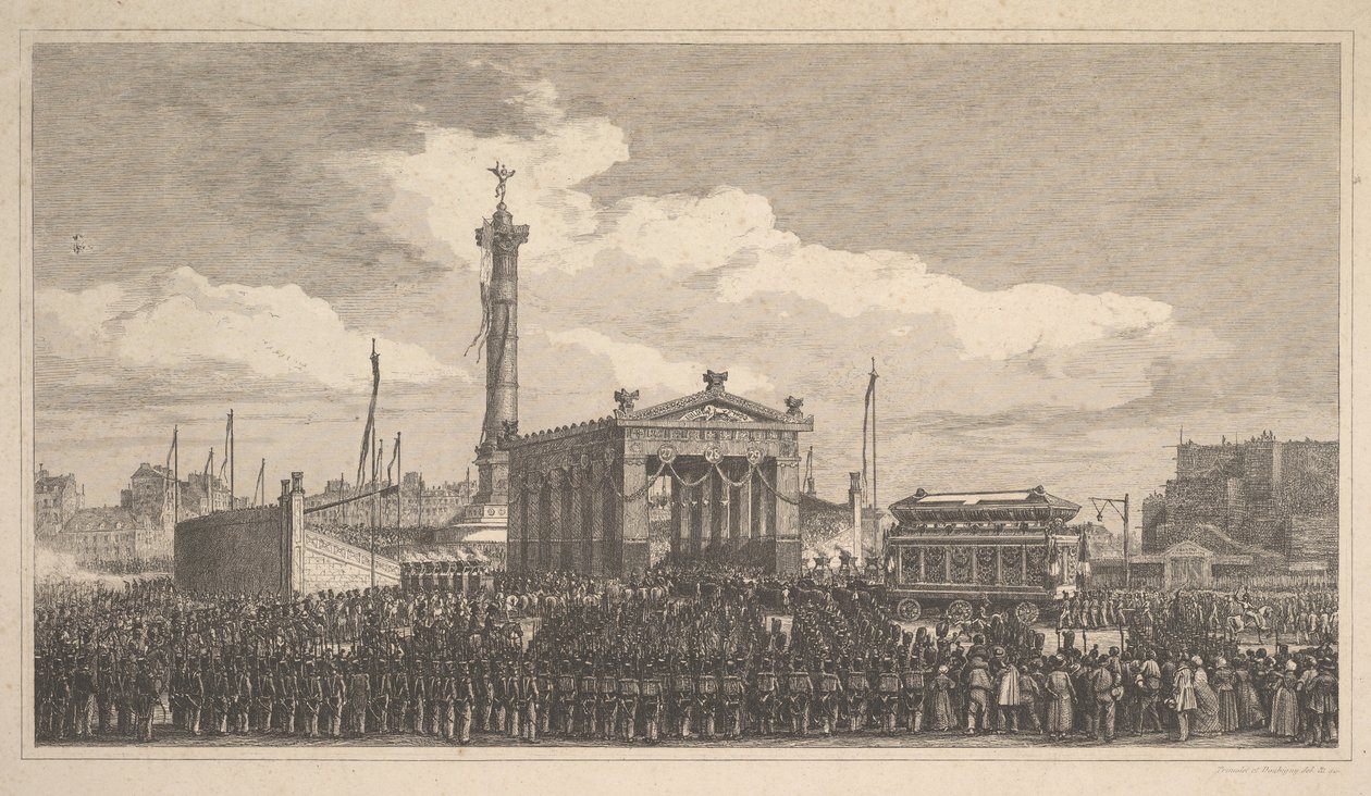 Ceremonia de inauguración de la columna de julio, 1840 de Joseph Louis Trimolet