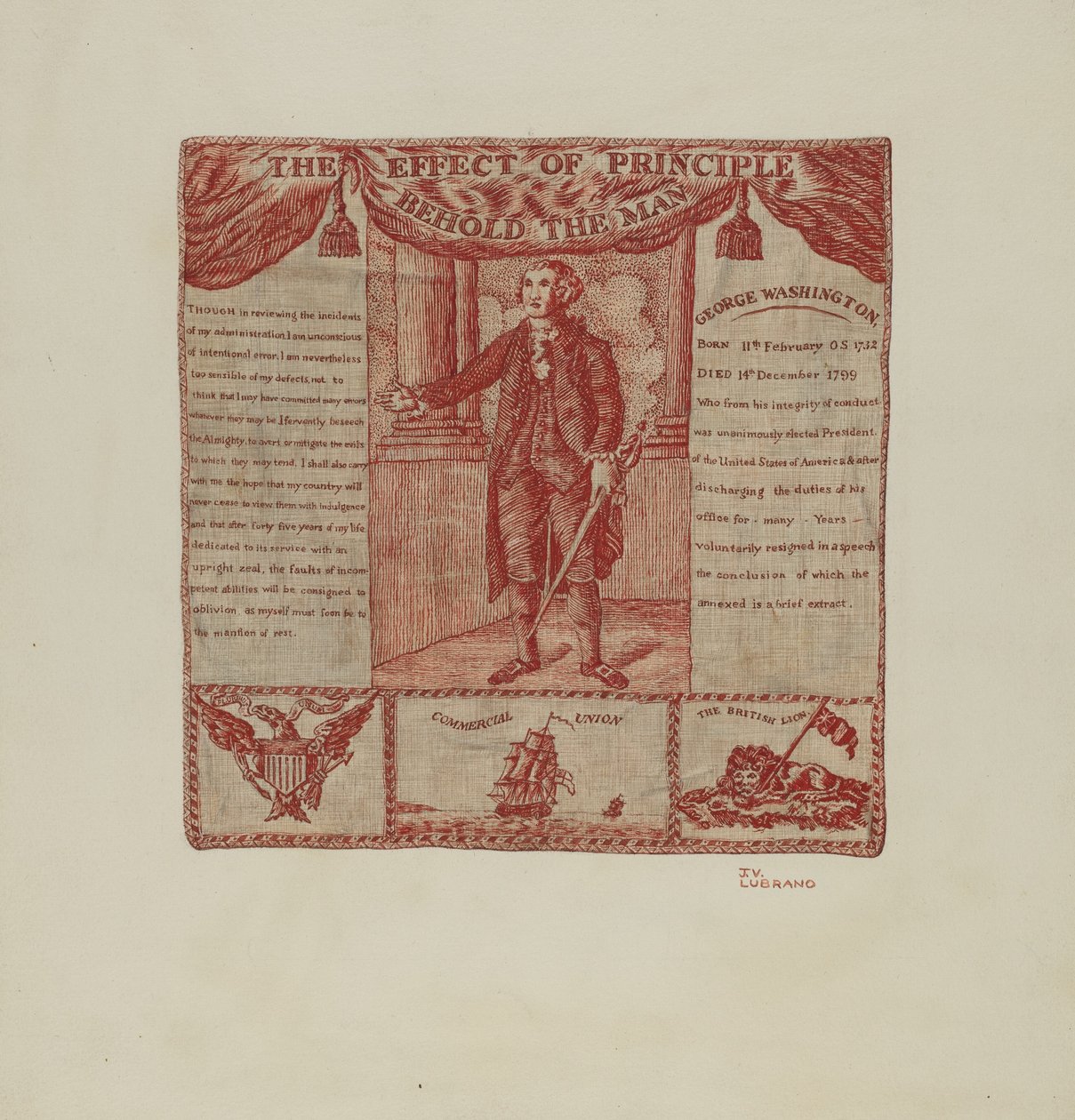 Textil impreso de George Washington, c. 1939 de Joseph Lubrano