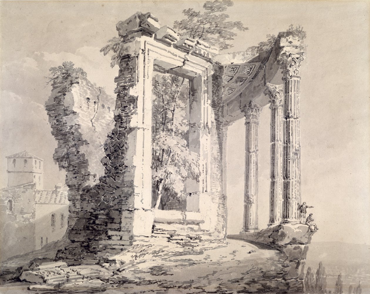 Templo de la Sibila, Tívoli de Joseph Mallord William (attr.to) Turner