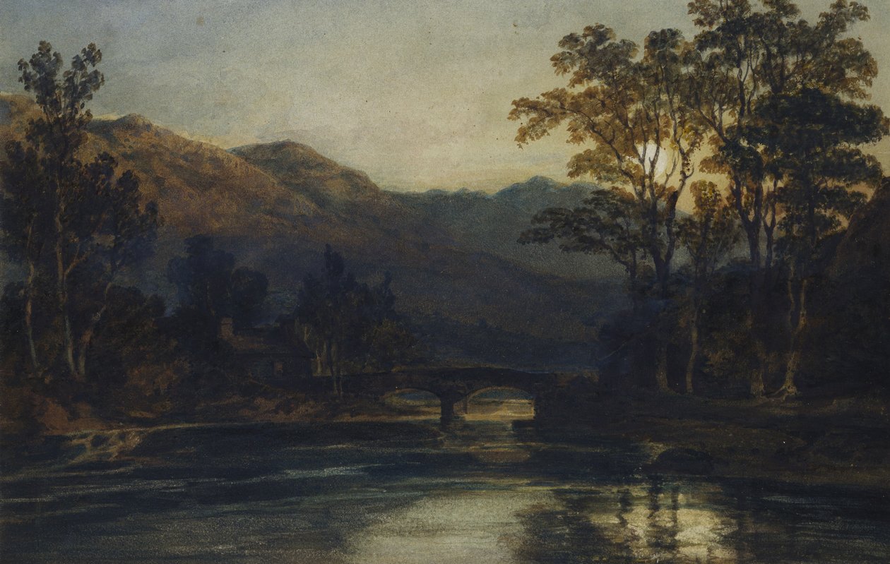 Un puente sobre un río a la luz de la luna, 1798 de Joseph Mallord William Turner