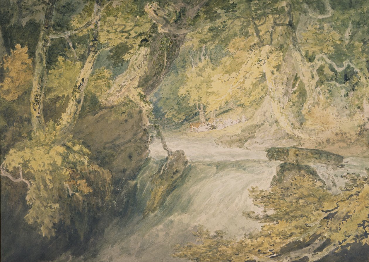 A River in Spate, c.1796 (acuarela sobre papel) de Joseph Mallord William Turner