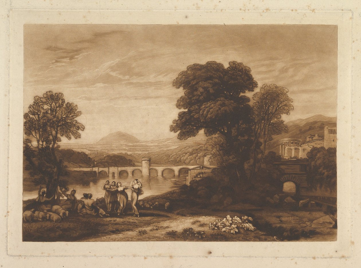 Apuleia en busca de Apuleius, placa inédita, Liber Studiorum de Joseph Mallord William Turner