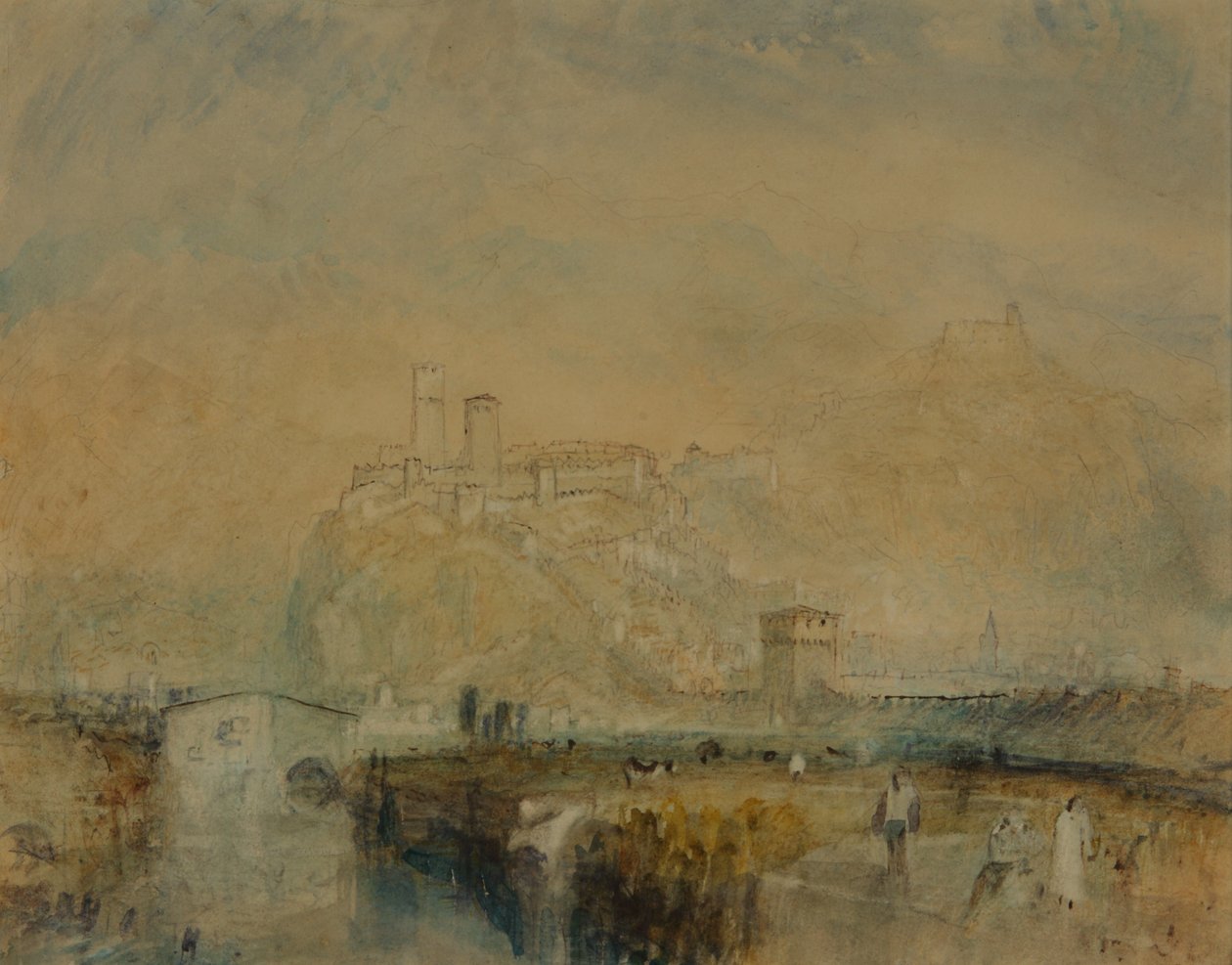 Bellinzona no. 11, Suiza, c.1843 (acuarela, pluma y tinta y acuarela sobre trazos de lápiz sobre papel) de Joseph Mallord William Turner