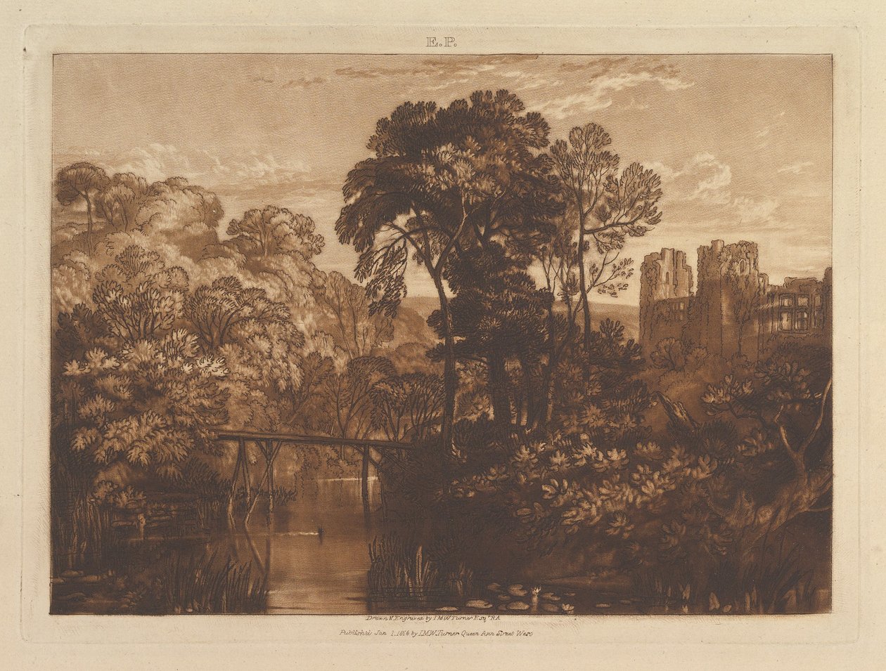 Castillo de Berry Pomeroy Liber Studiorum, parte XII, placa 58 de Joseph Mallord William Turner