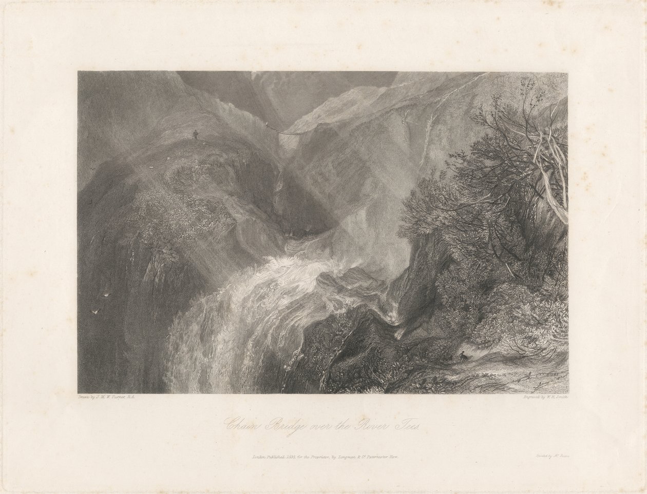 Puente de Cadena sobre el Río Tees, 1838 de Joseph Mallord William Turner
