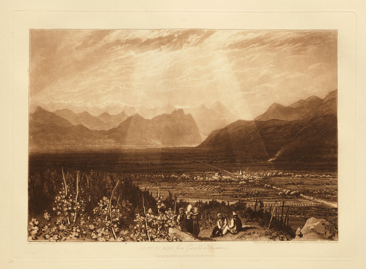 Cadena de los Alpes desde Grenoble hasta Chambéry de Joseph Mallord William Turner