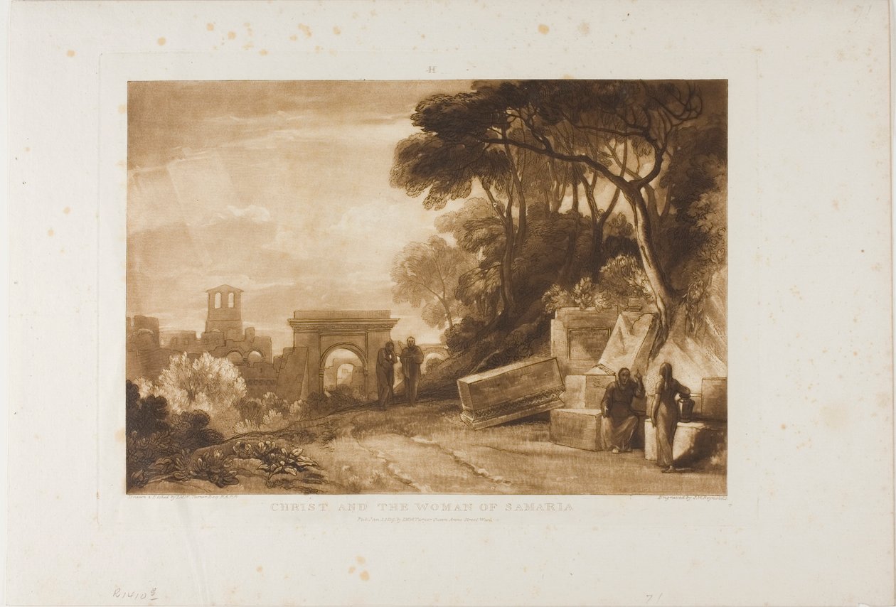 Cristo y la mujer de Samaria, lámina 71 de Liber Studiorum de Joseph Mallord William Turner