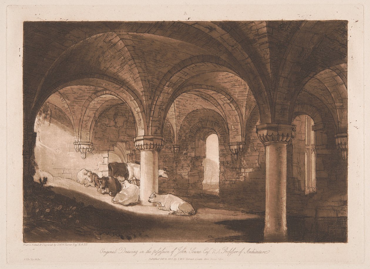 Cripta de la abadía de Kirkstall de Joseph Mallord William Turner
