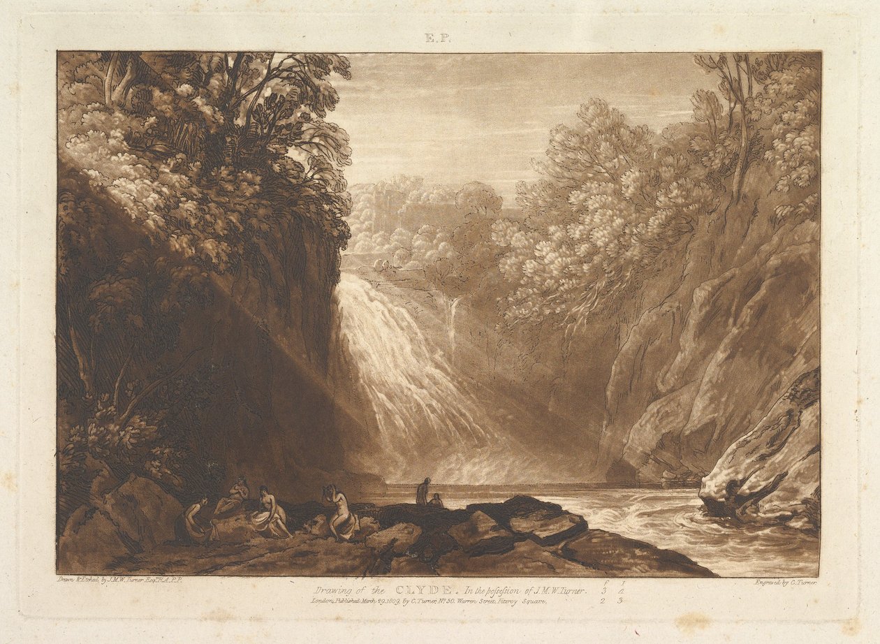 Dibujo del Clyde Liber Studiorum, parte IV, placa 18, 29 de marzo de 1809 de Joseph Mallord William Turner