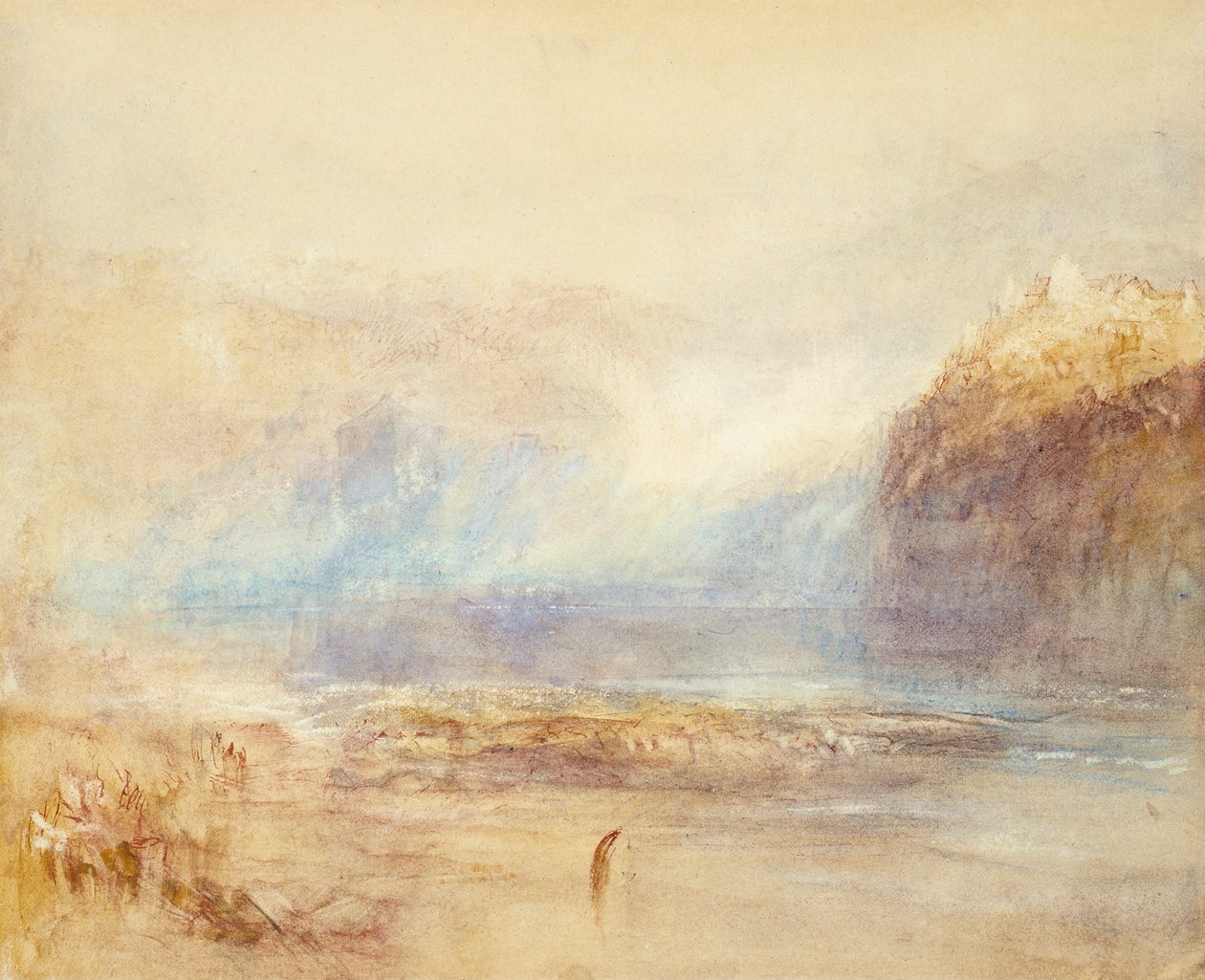 Cataratas del Rin en Schaffhausen - vista lejana de Joseph Mallord William Turner