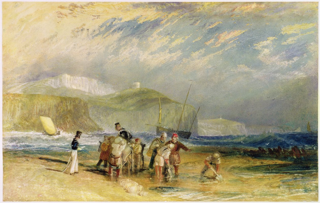 Puerto de Folkestone y costa hasta Devon, c.1830 de Joseph Mallord William Turner