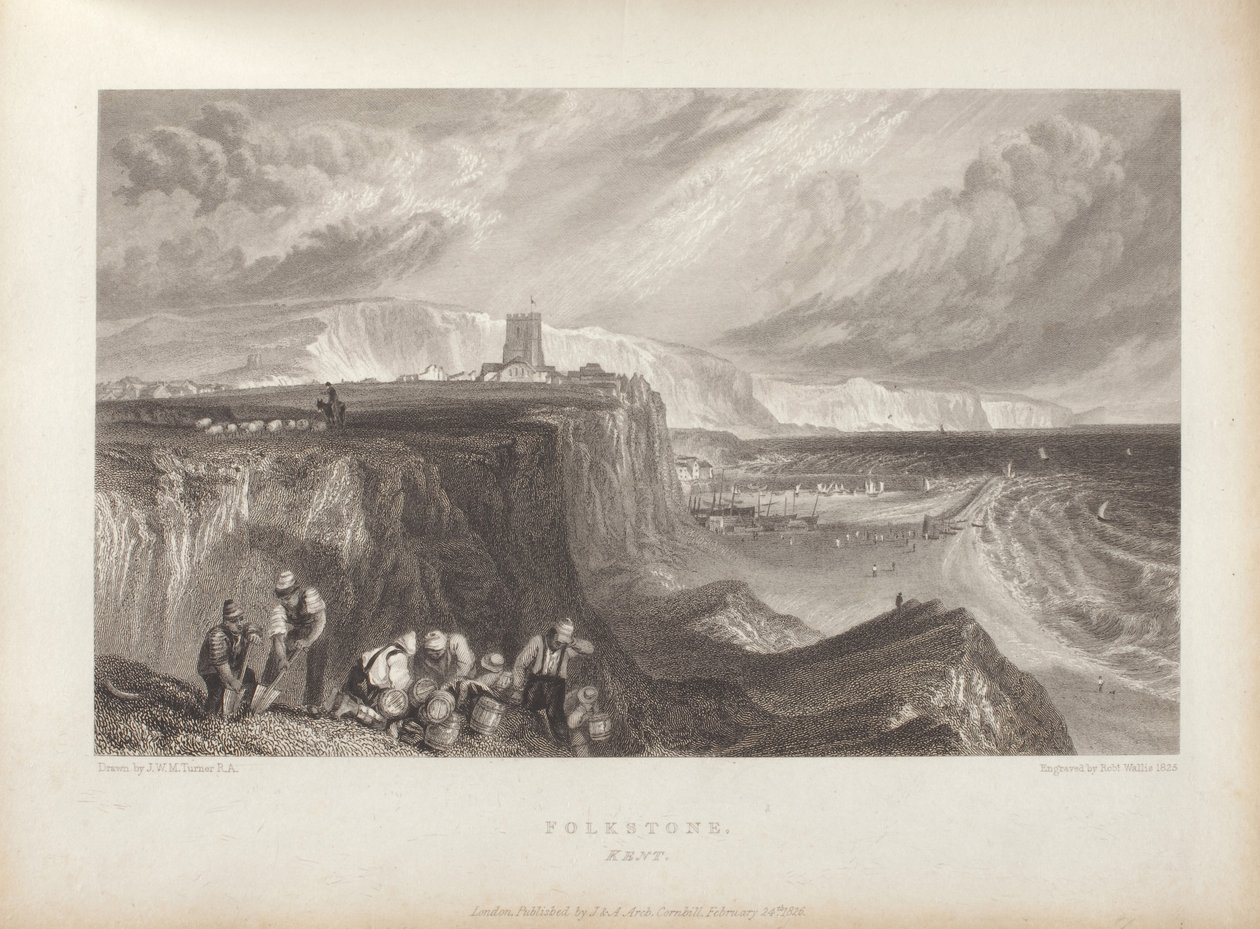 Folkstone, Kent, encuadernado en Vistas pintorescas de la costa sur de Inglaterra de Joseph Mallord William Turner