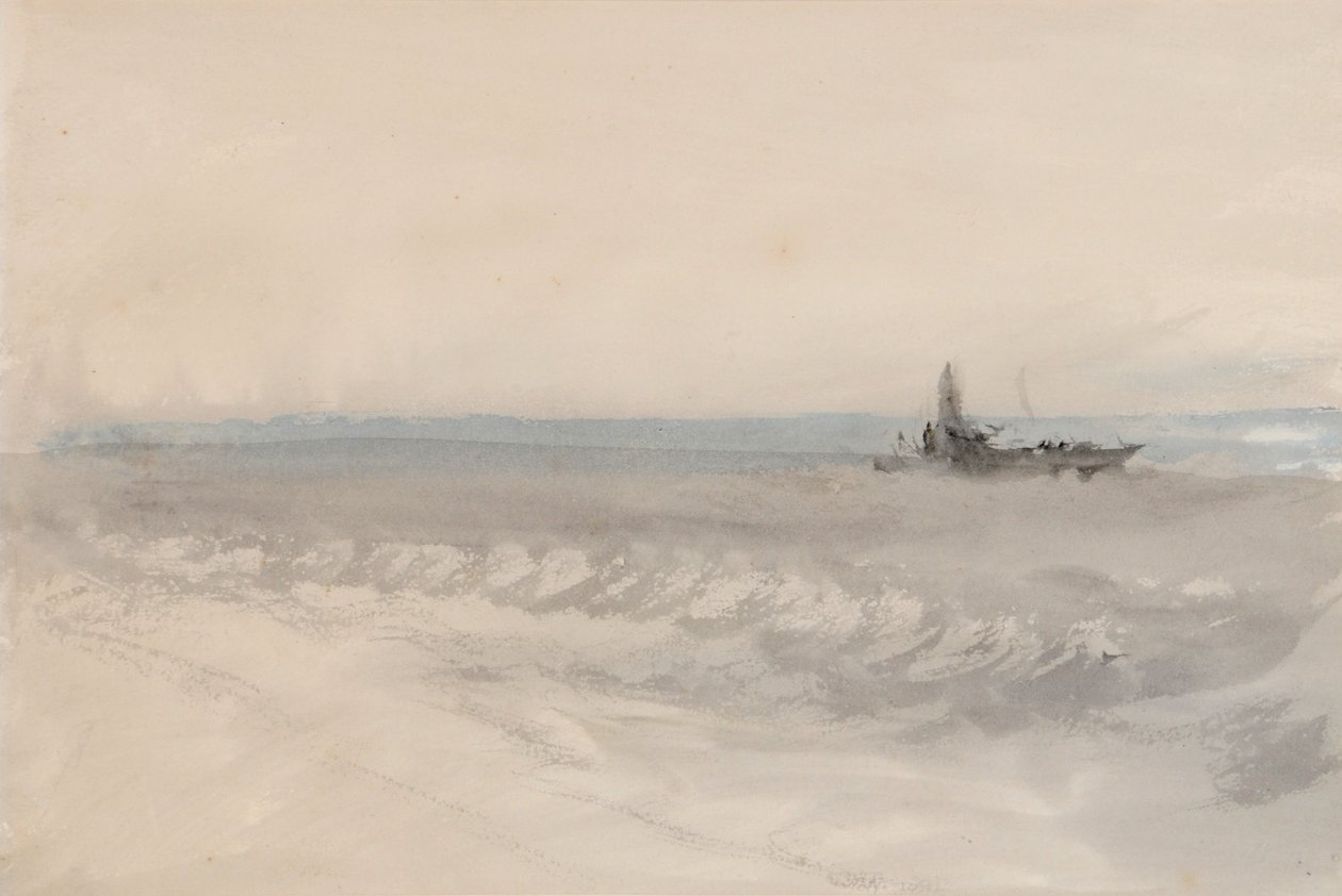 Mar gris, barco encallando, c.1845-50 de Joseph Mallord William Turner