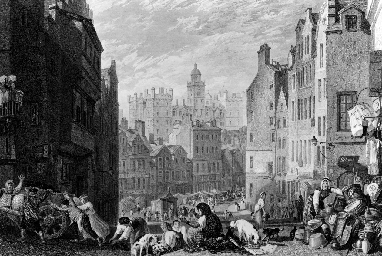Hospital de Heriot, Edimburgo, grabado por Henry Le Keux, 1822 de Joseph Mallord William Turner
