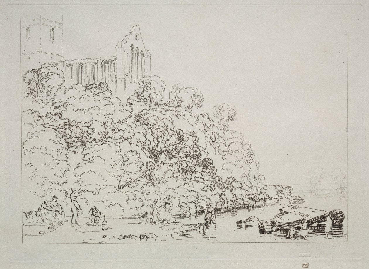 Liber Studiorum: Abadía de Dumblain, Escocia de Joseph Mallord William Turner