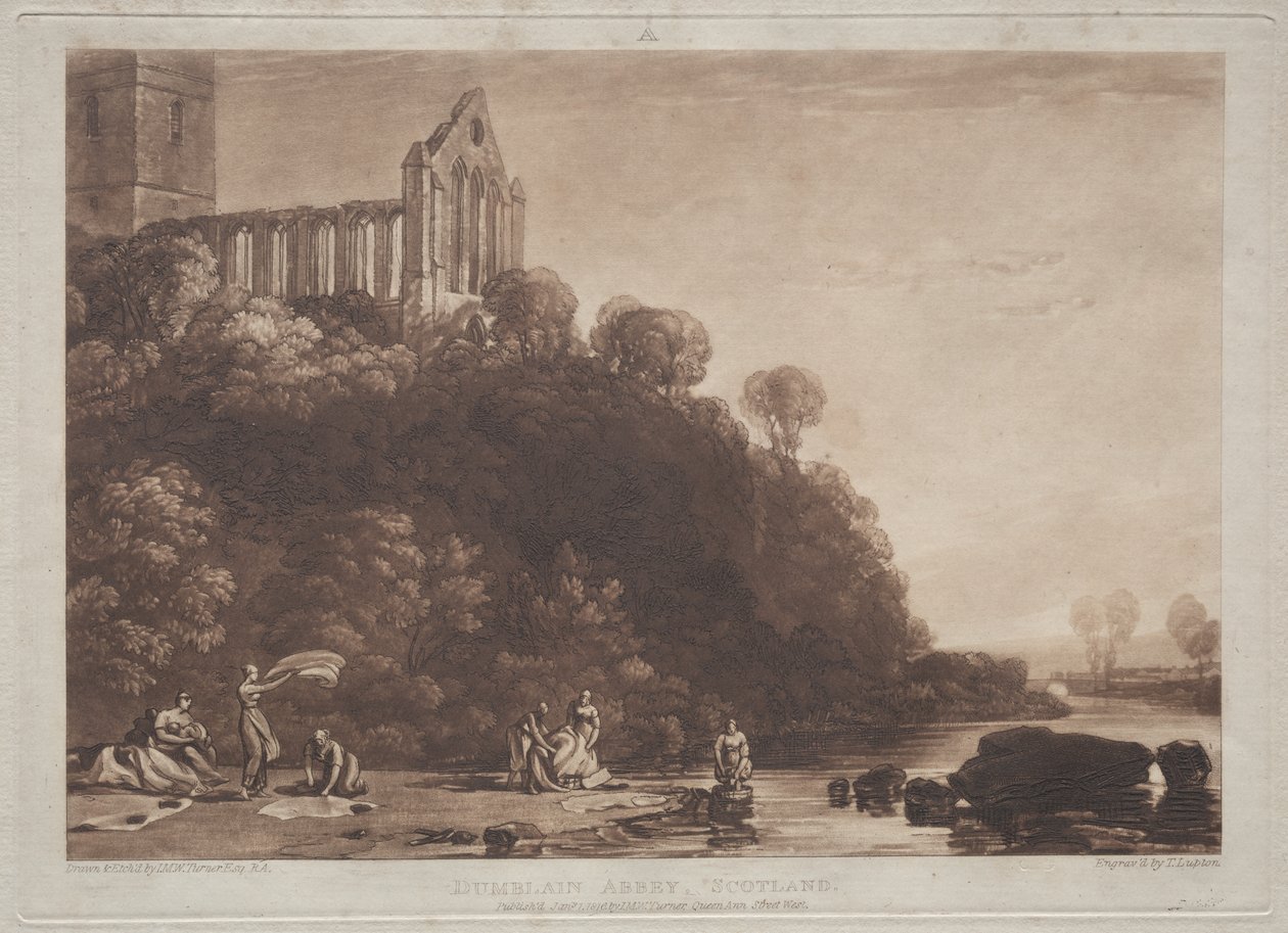 Liber Studiorum: Abadía de Dumblain, Escocia de Joseph Mallord William Turner