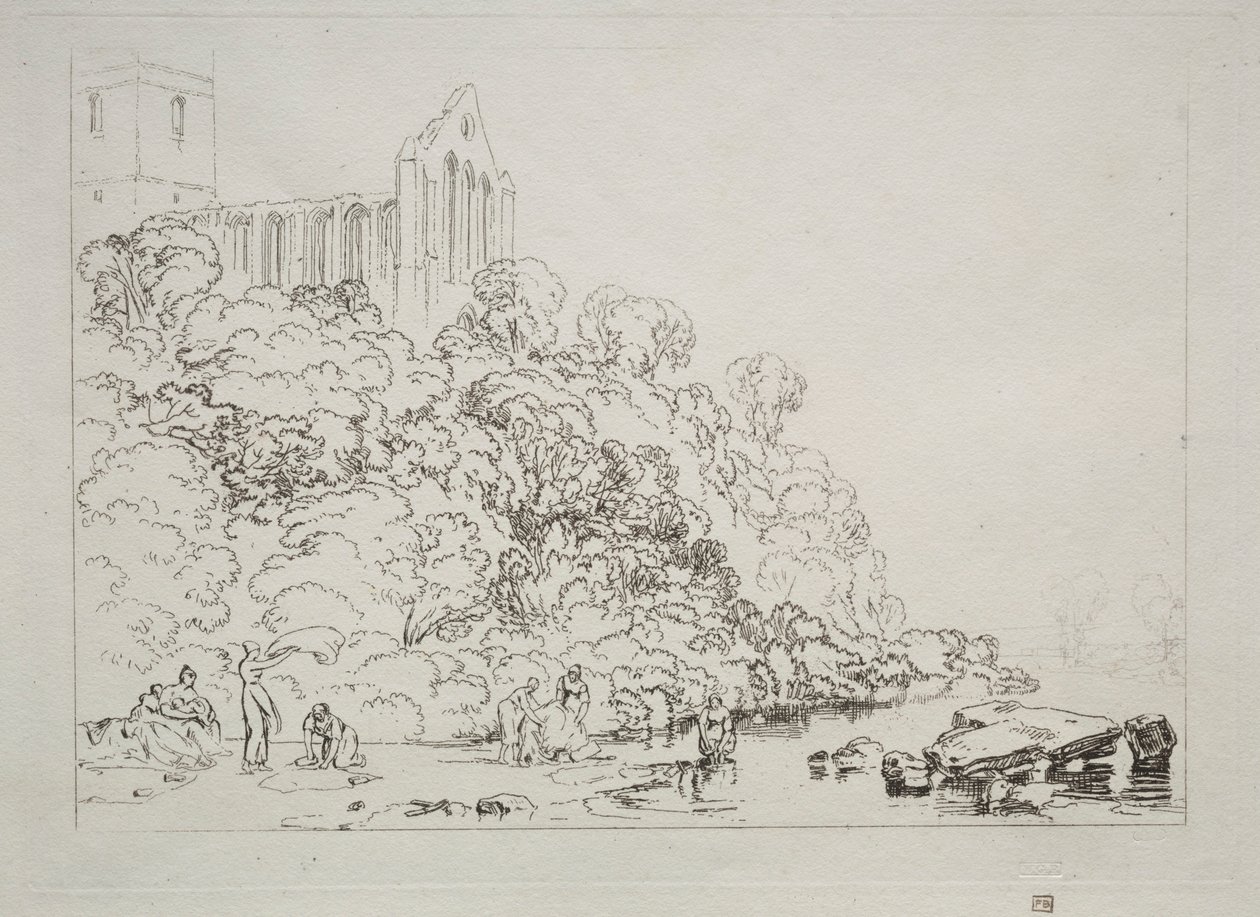 Liber Studiorum: Abadía de Dumblain, Escocia de Joseph Mallord William Turner