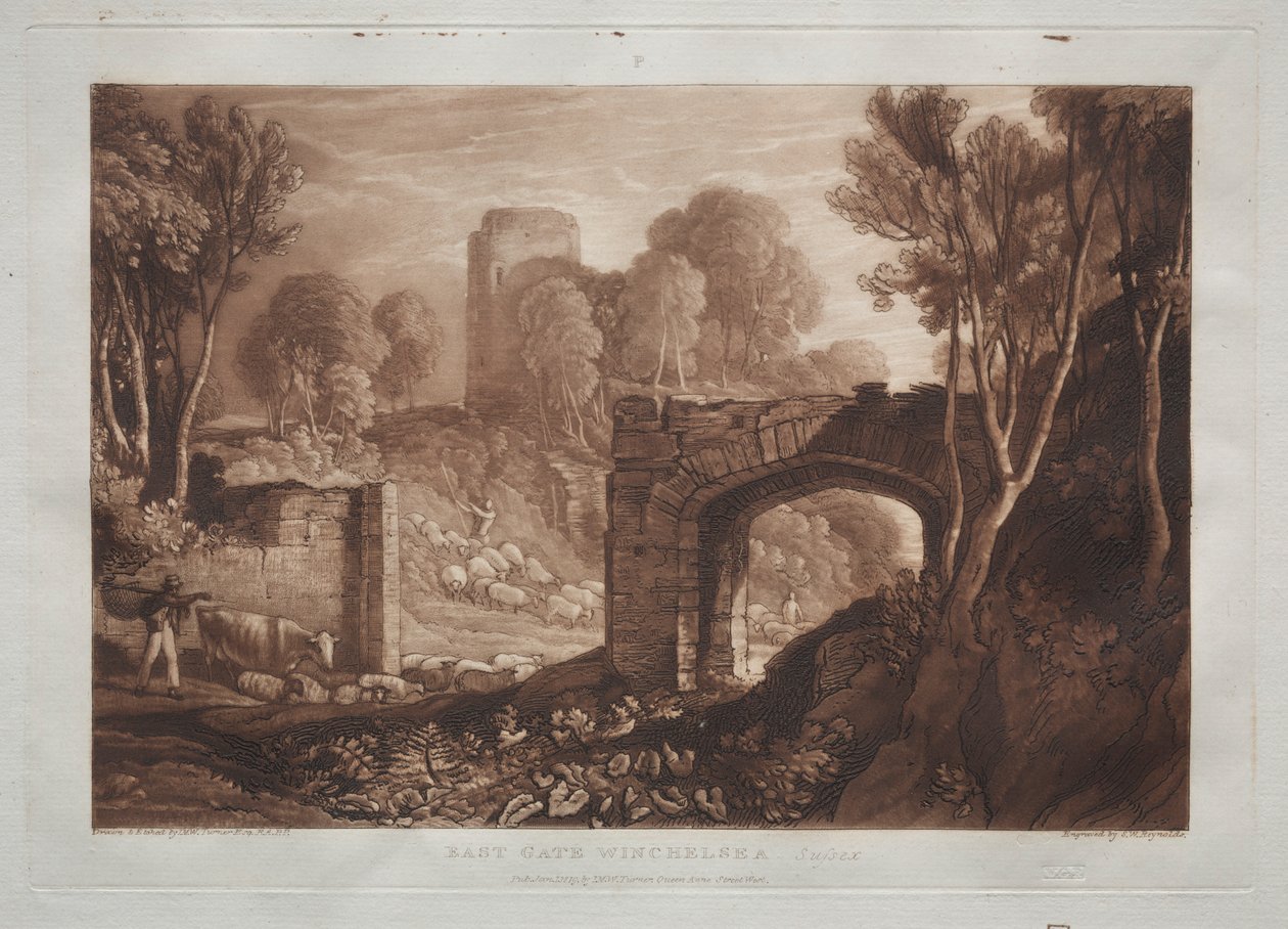Liber Studiorum: Puerta Este, Winchelsea, Sussex de Joseph Mallord William Turner