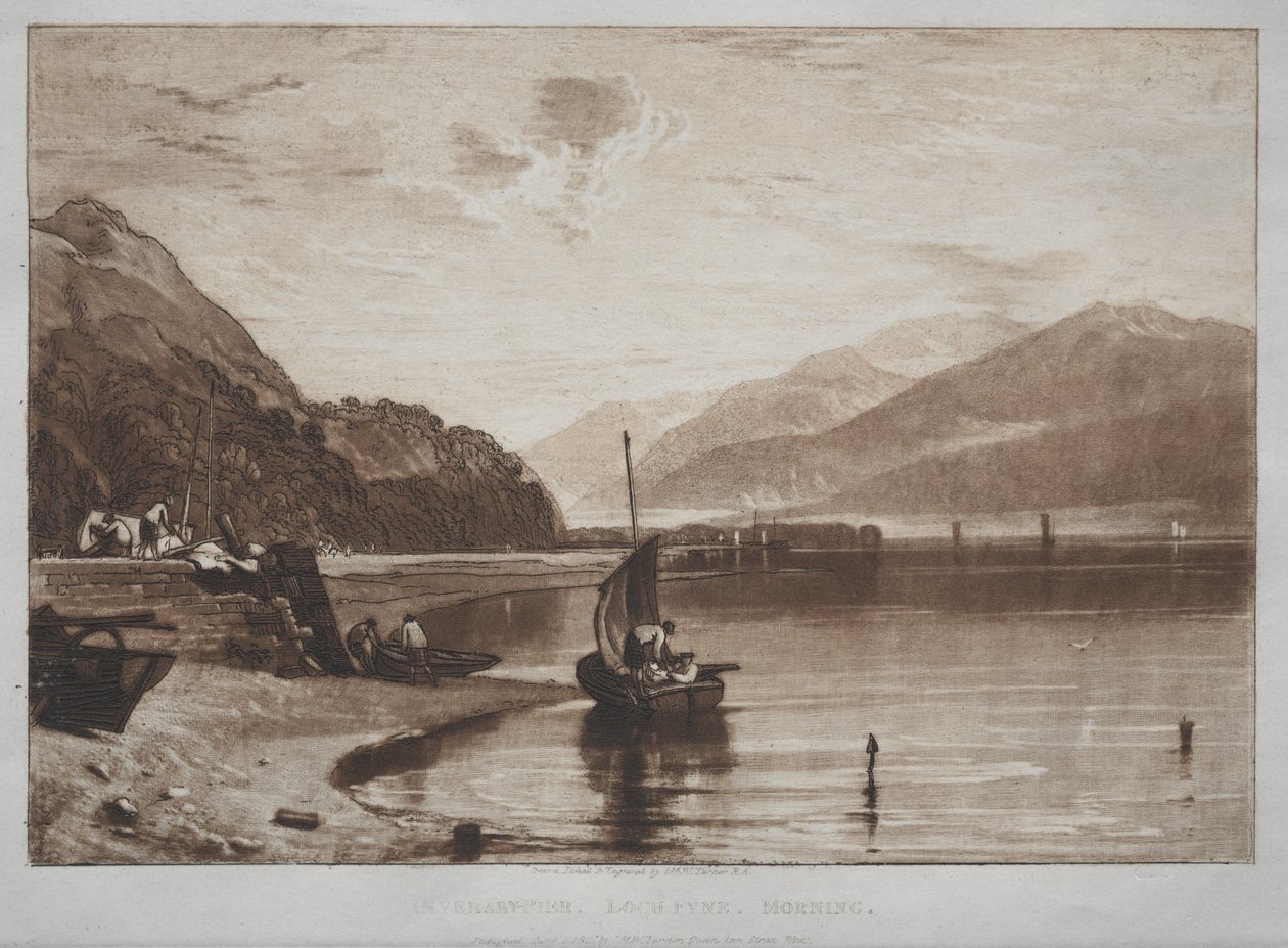 Liber Studiorum: El muelle de Inverary, Lock Fyne, por la mañana de Joseph Mallord William Turner