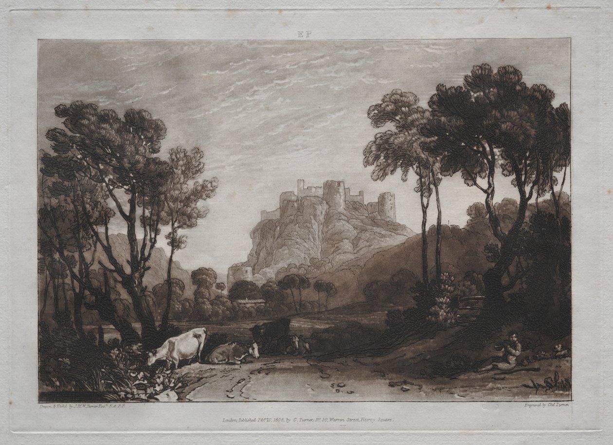 Liber Studiorum: El castillo sobre los prados de Joseph Mallord William Turner