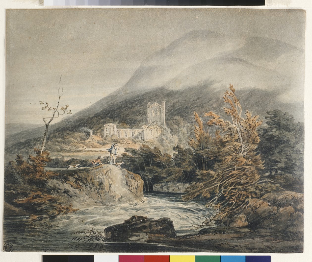 Abadía de Llanthony, Monmouthshire (acuarela sobre papel blanco) de Joseph Mallord William Turner