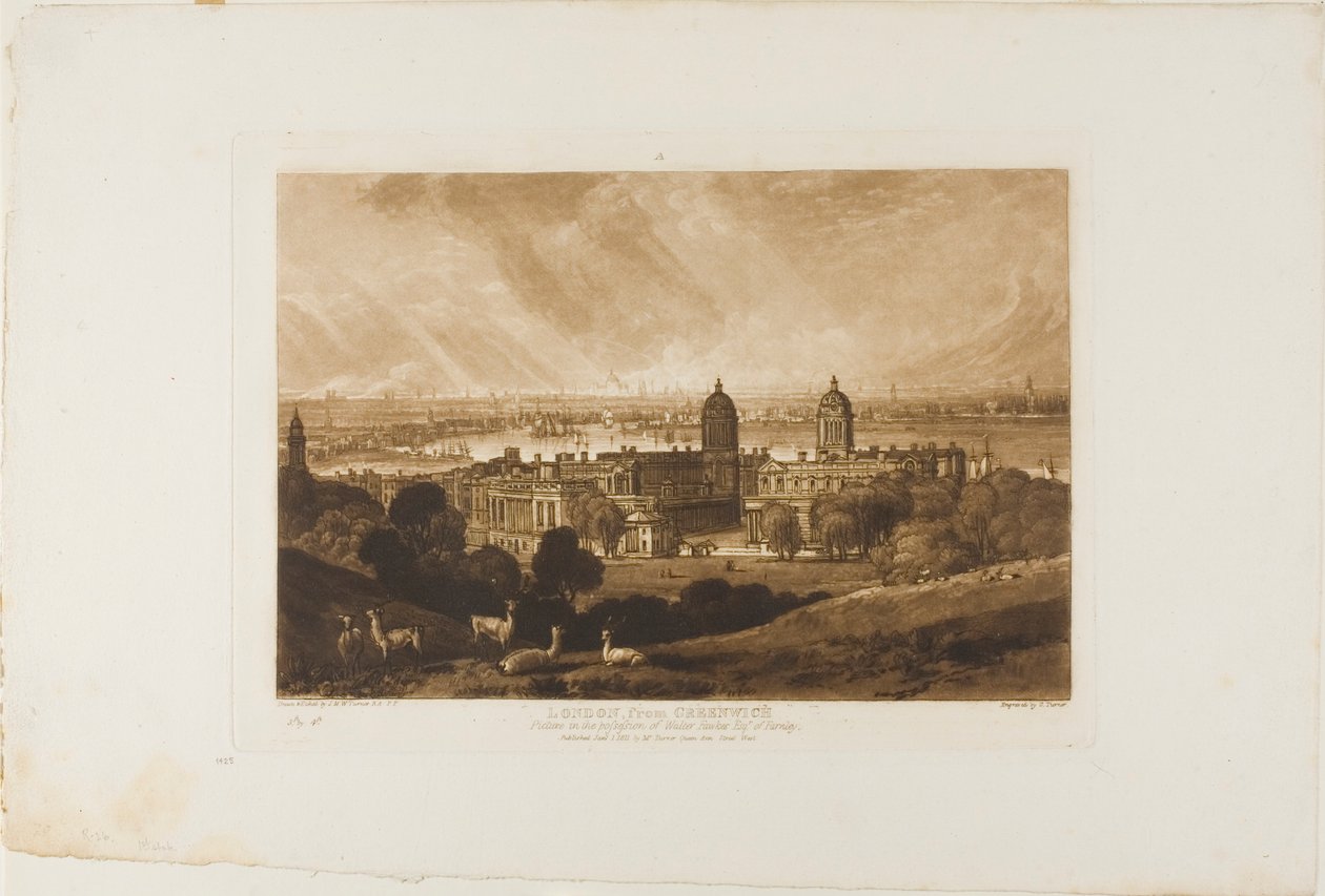 Londres desde Greenwich, lámina 26 de Liber Studiorum de Joseph Mallord William Turner