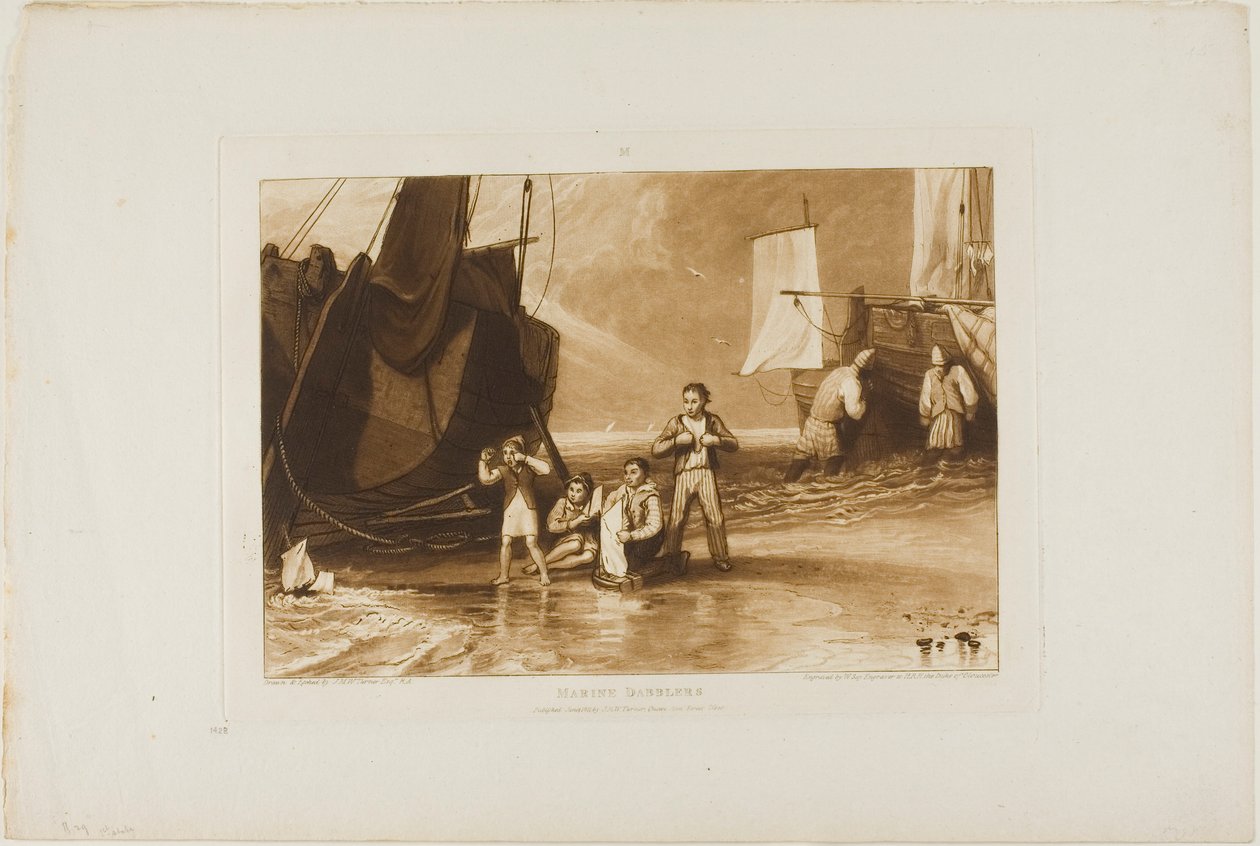 Aficionados marinos, lámina 29 de Liber Studiorum de Joseph Mallord William Turner