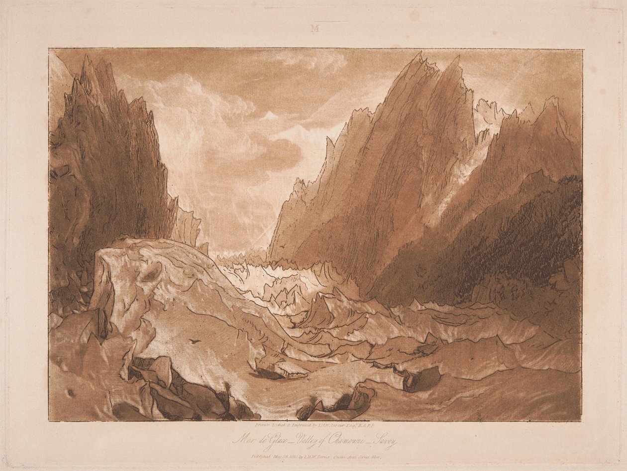 Mer de Glace, valle de Chamonix, Saboya de Joseph Mallord William Turner